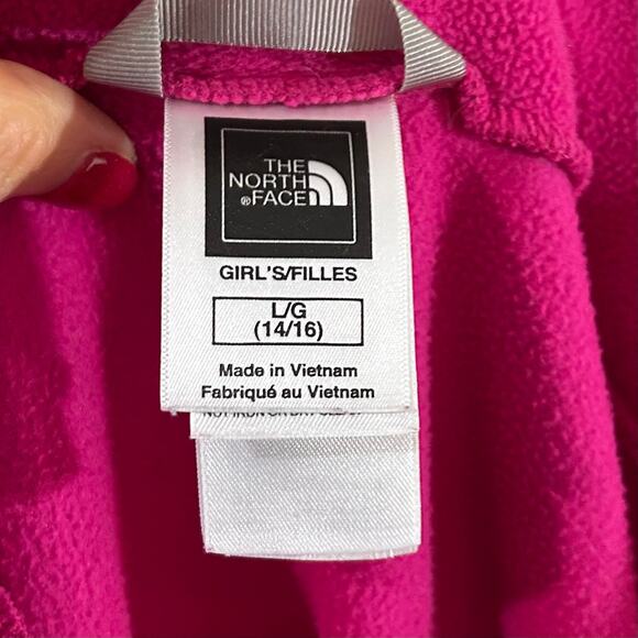 The North Face Hot Pink 1/4 Zip Fleece Pullover Size L (14/16) Girls - Picture 4 of 8